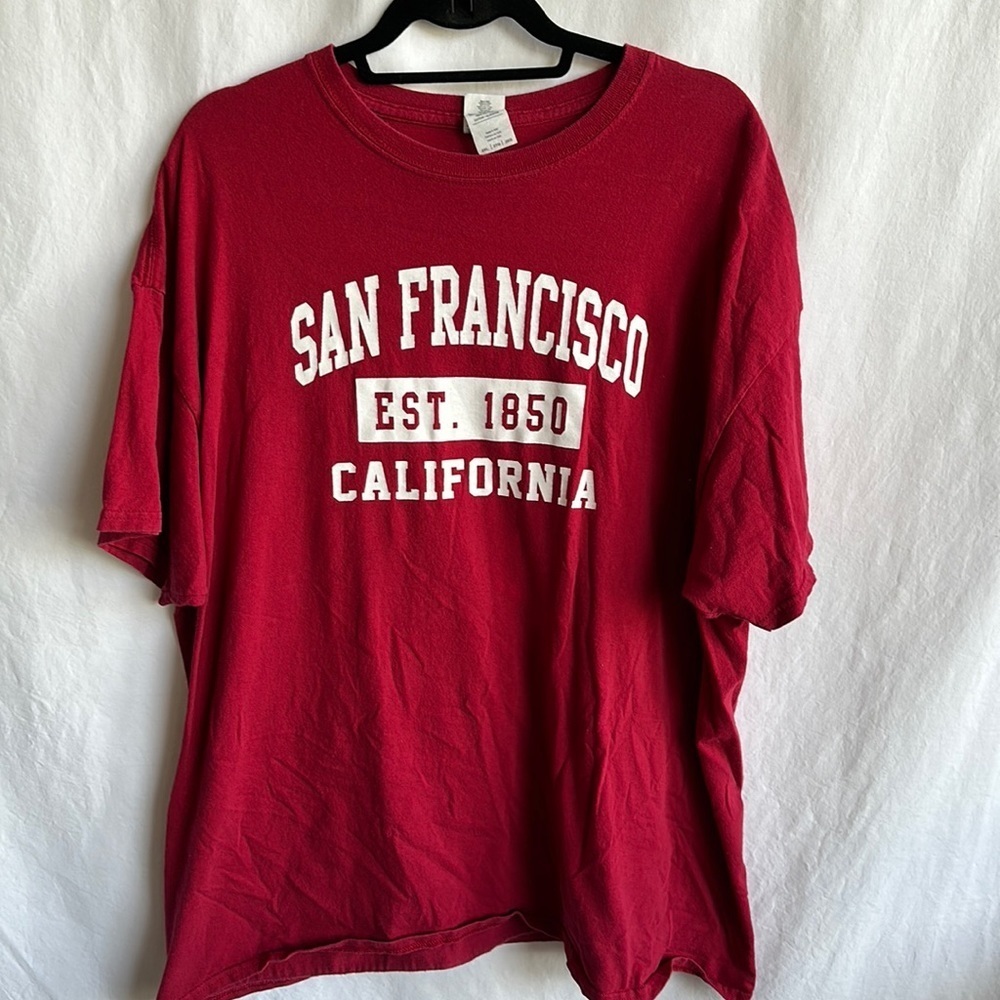 Gildan San Francisco red cotton T-shirt, size 2XL